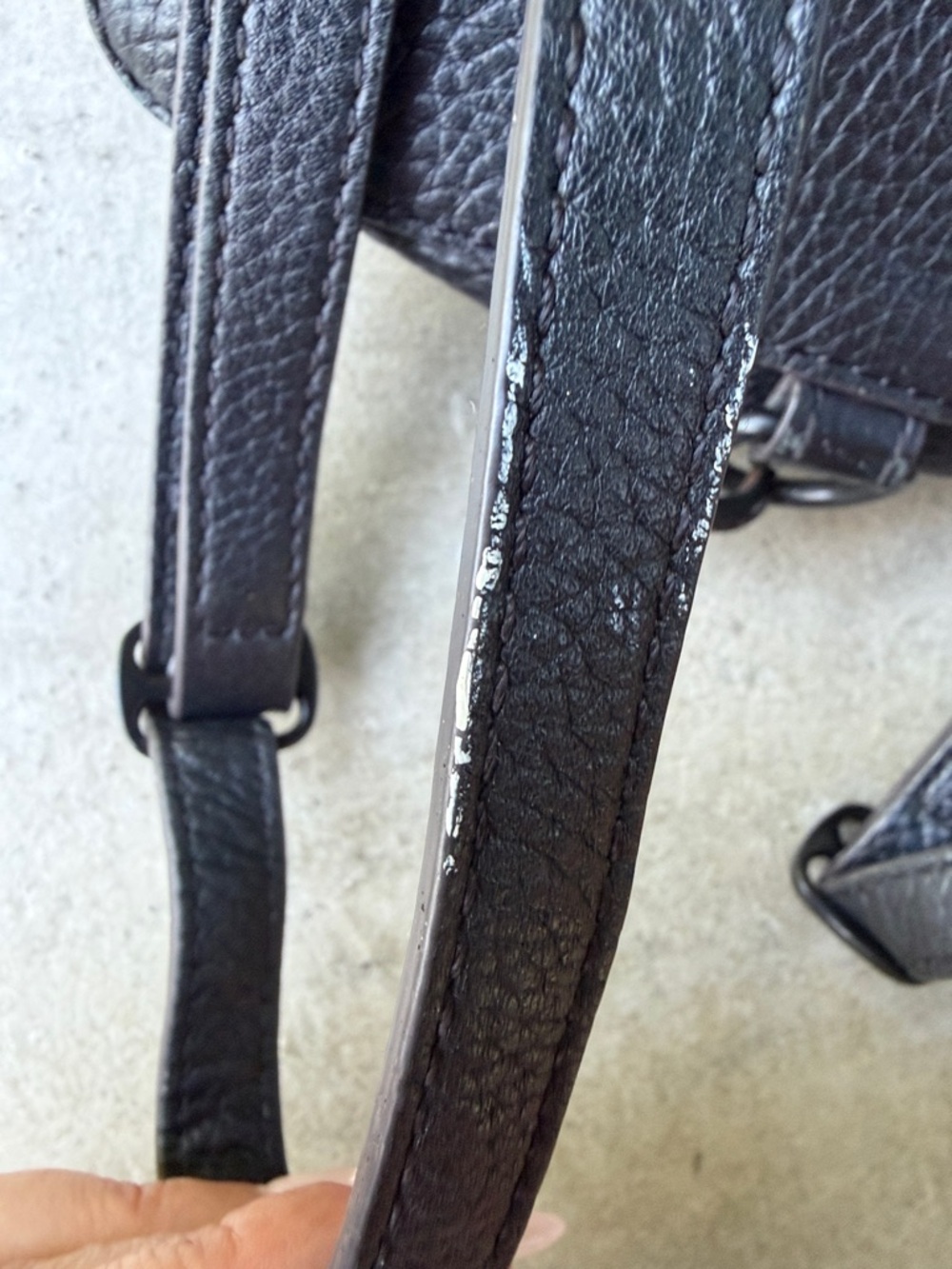 Rebecca Minkoff Black Pebbled Leather Sling Backpack - Picture 9 of 9